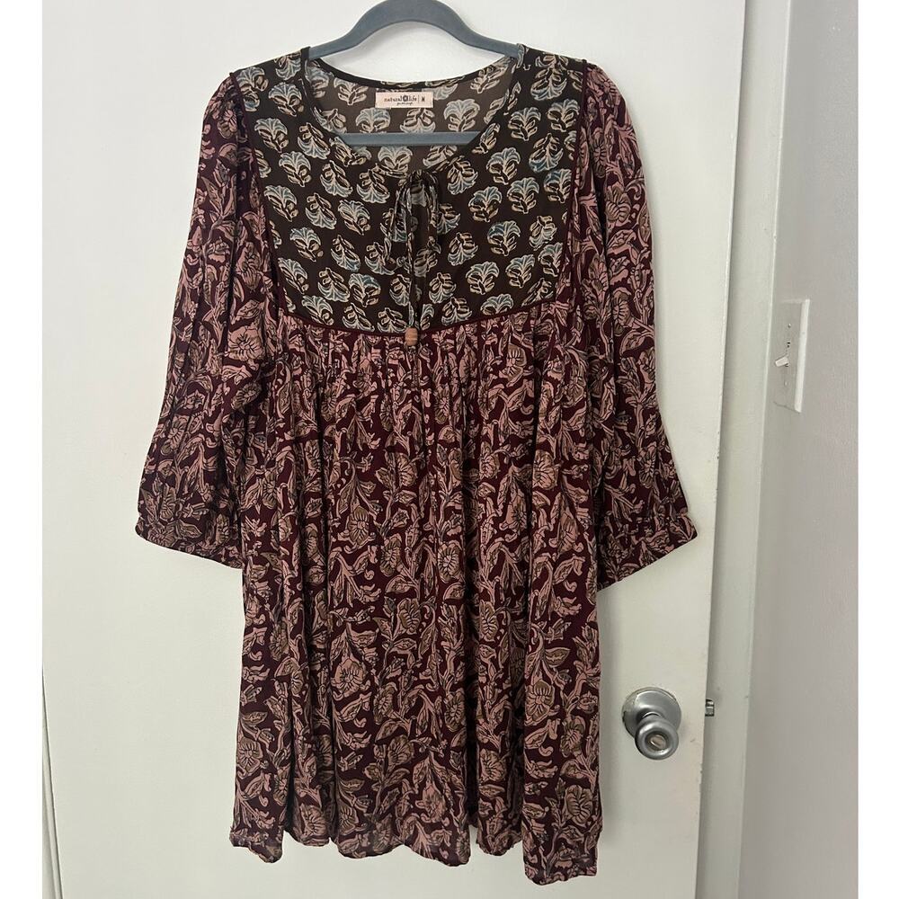 Natural Life Boho Floral Babydoll Mini Dress